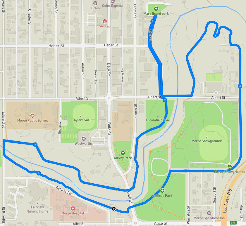 B&W Rural 10km — course map